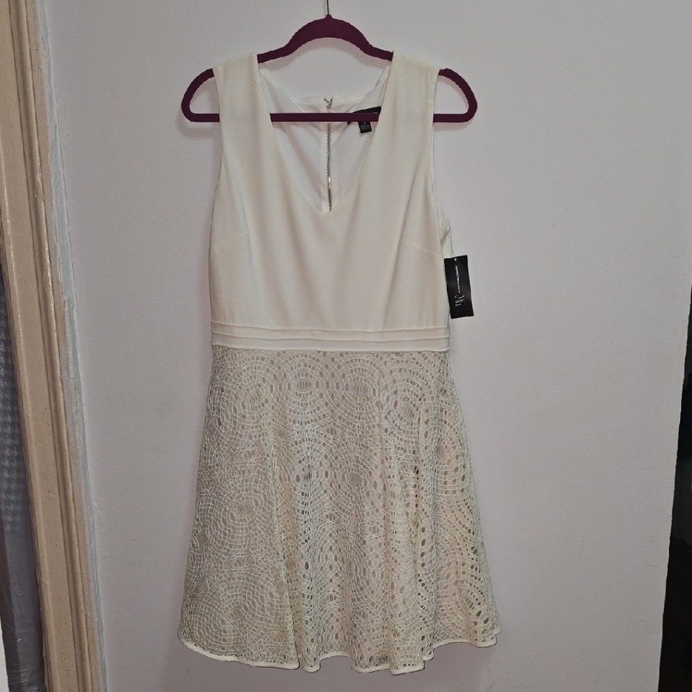 INC International Concepts NEW Cream Lace Dress Size 14 MSRP $149.50